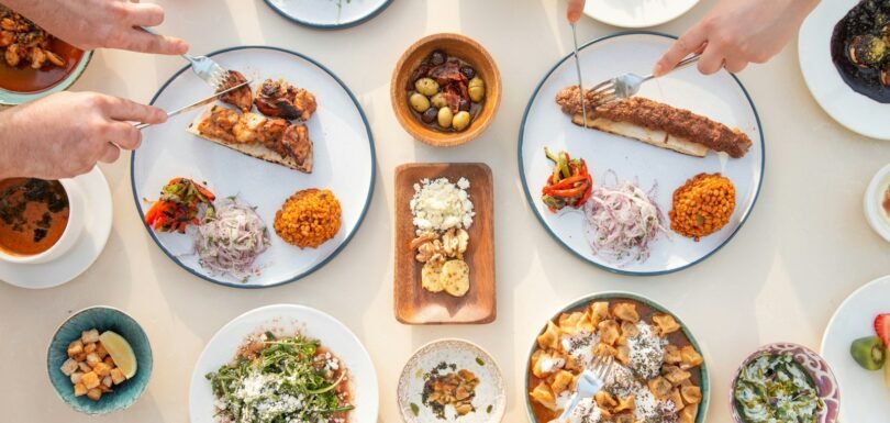 a table full of food